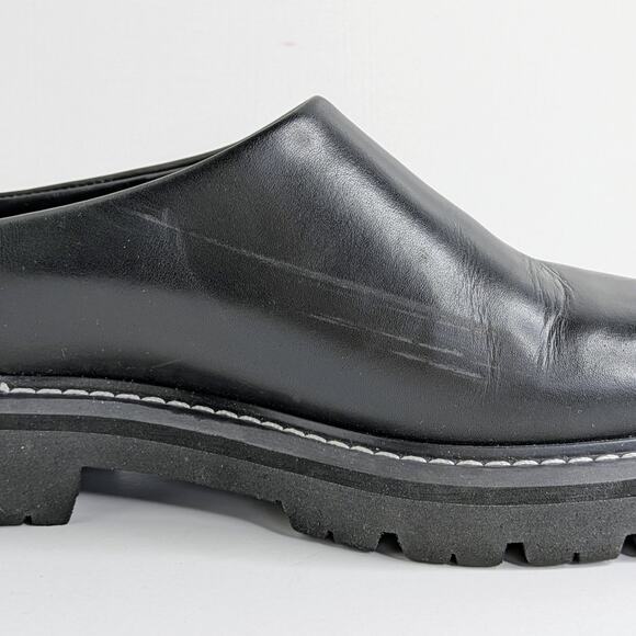 Jenni Kayne Lug Sole Mules 38 Black Leather Minimalist Quiet Luxury Chic - Picture 12 of 16